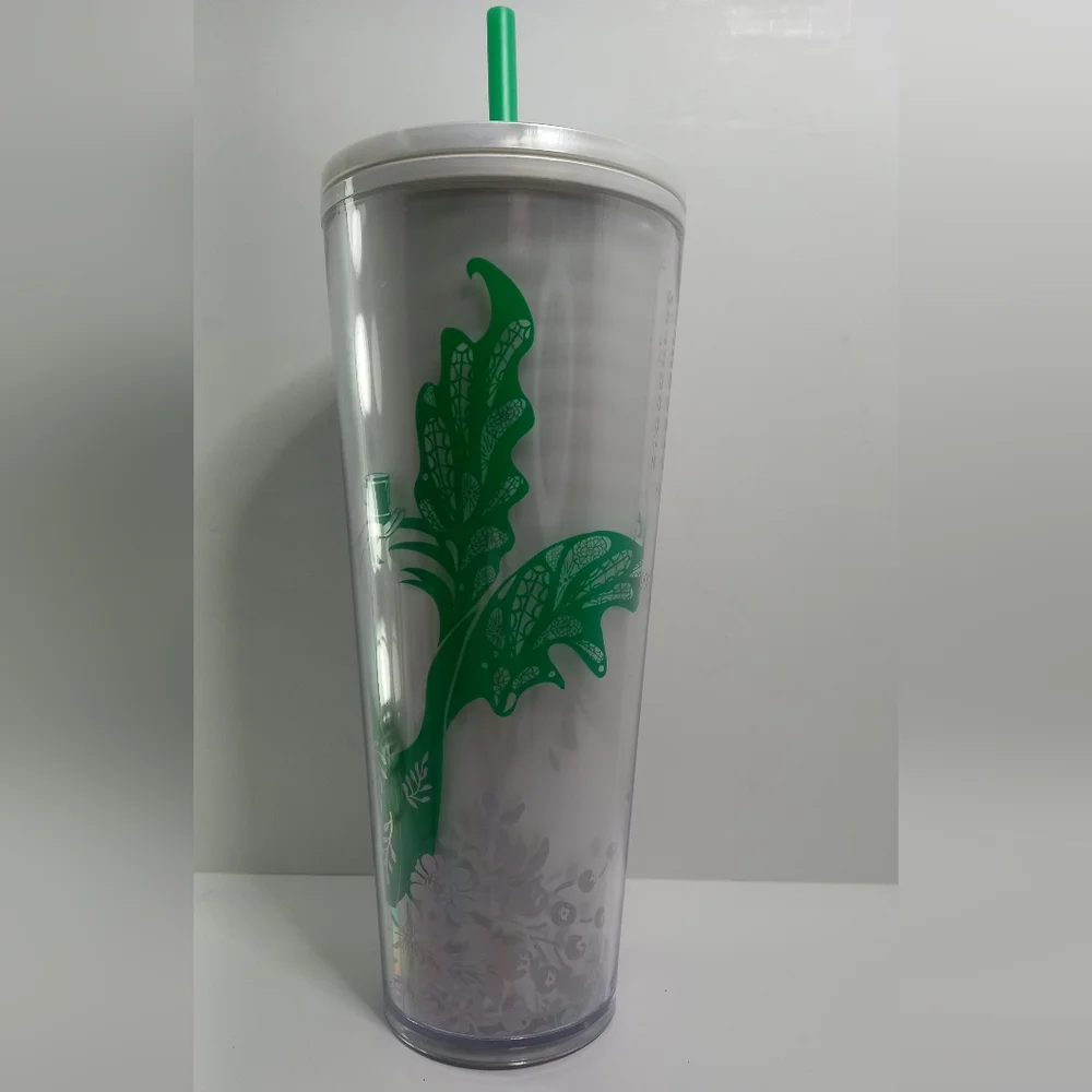 Starbucks Holiday Mint Pearl Cold Cup Tumbler 24oz Green White Mermaid - Picture 3 of 9